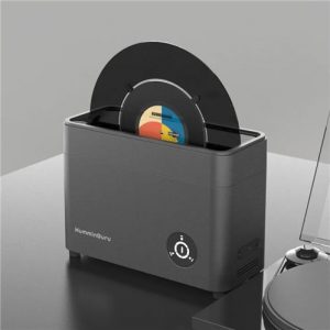 HumminGuru Ultrasonic Vinyl Record Cleaner Bundle with 7" + 10" Record Adapters (Dark Gray)